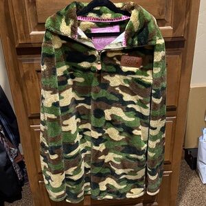 Camo Fleece Pullover Sweatshirt